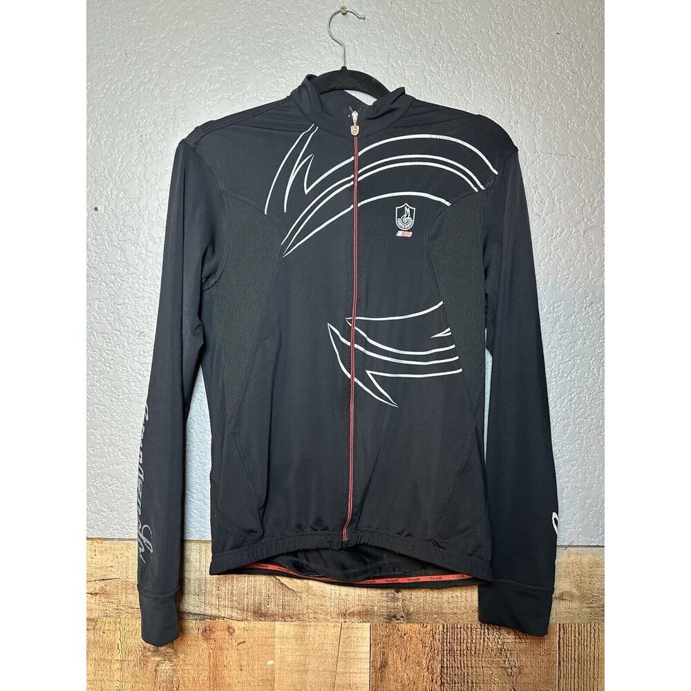 CAMPAGNOLO Cycling Jacket Womens Sz‎ XL Full Zip Black Bike Windbreaker Cycle